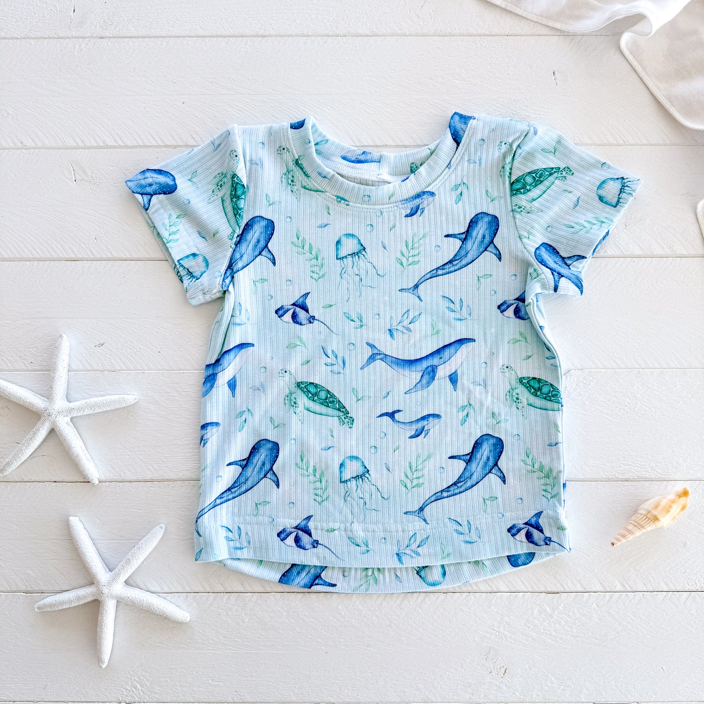 Curved Hem Tee - Sea Life