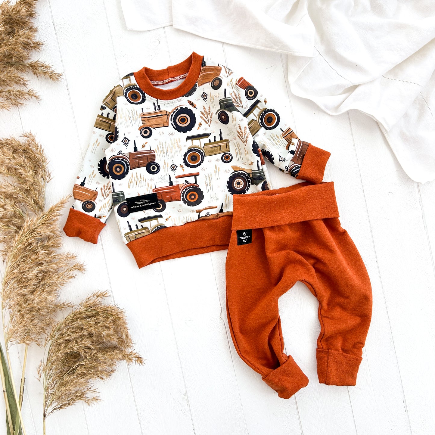 Vintage Tractor Baby Set