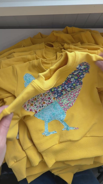 Patchwork Chicken Lounge Sweater - WW x TLC Pasture Pieces