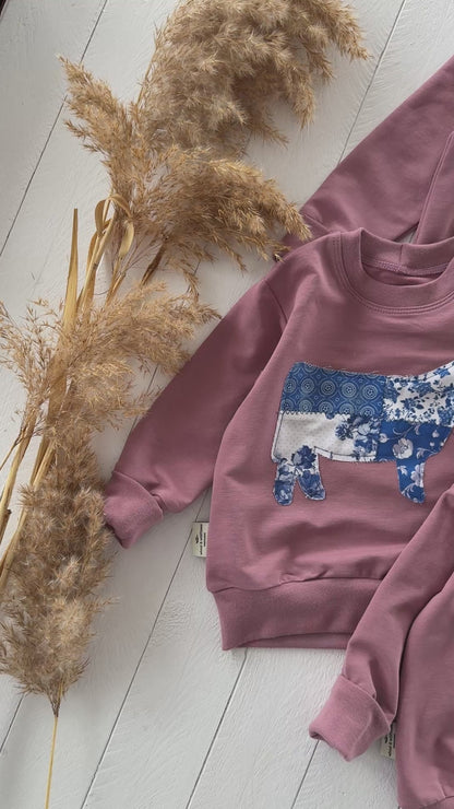 Patchwork Heifer Lounge Sweater - WW x TLC Pasture Pieces