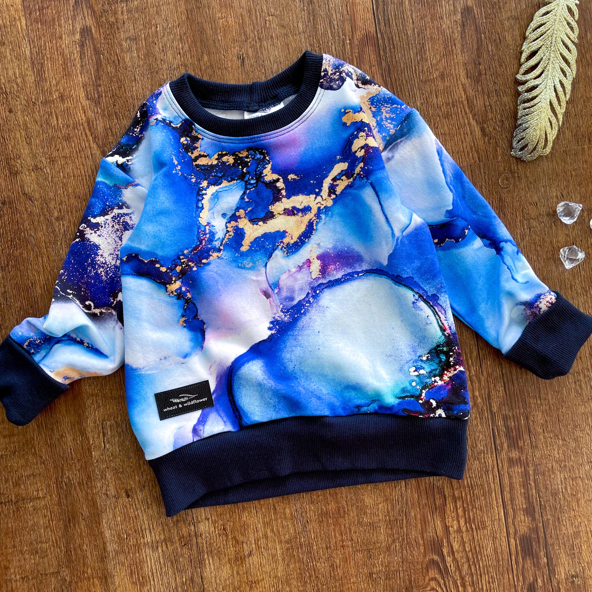 Wheat and Wildflower Alcohol Ink Lounge Sweater